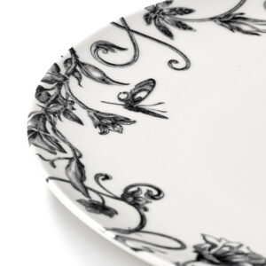 Breakfast plate floral fantasy white - black Unity - Image 4