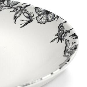 Bowl low L enchanted garden white - black Unity - Image 3