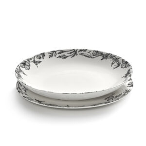 Bowl low L enchanted garden white - black Unity - Image 5