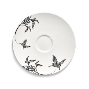 Saucer cappuccino cup butterfly white - black ballet Unity - Image 1