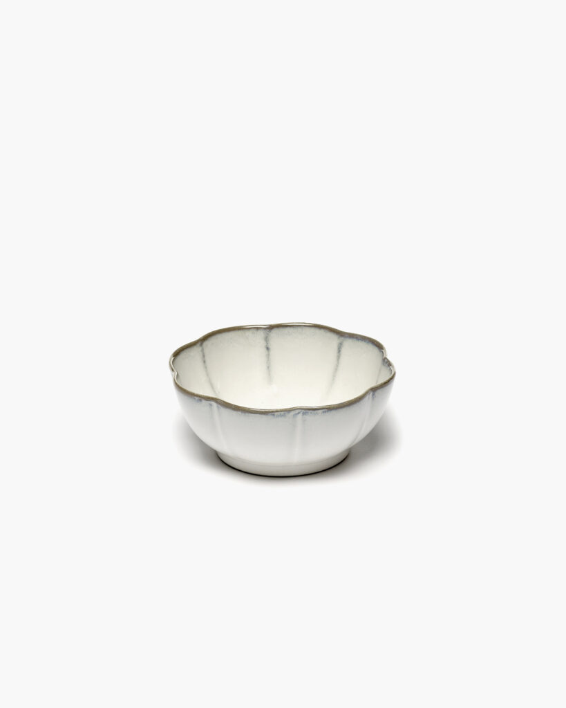 Bowl ribbed XL white Inku