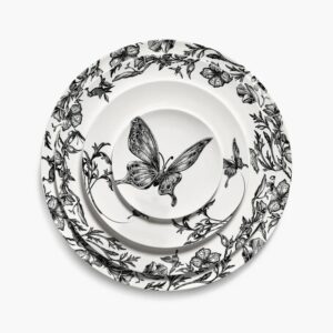 Dinner plate enchanted garden white - black Unity - Image 4